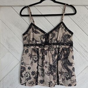 Black and Beige Dragon Print Camisole